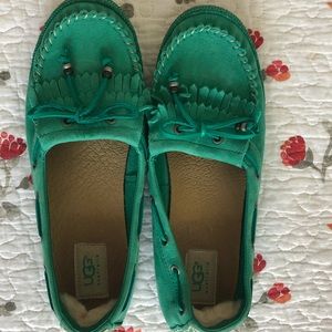 Green Ugg Moccasins size 9